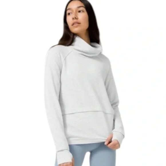Lululemon | 'Find Your Unwind' Funnel Neck Heathered Grey Sweatshirt 6 - Picture 1 of 7